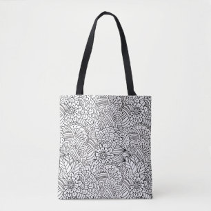 Blumen-Entwurfs-Gekritzel 2 Tasche
