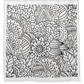 Blumen-Entwurfs-Gekritzel Duschvorhang (Vorderseite)