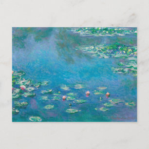 Blumen-Ephemera-Decoupage-Monet-Seerosen Postkarte