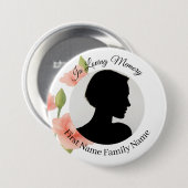 Blumen Erinnerungsfoto-Button Button (Vorne & Hinten)
