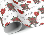 Blumen-Esel-Weihnachts-Geschenkpapier Geschenkpapier (Rolleneckpunkt)
