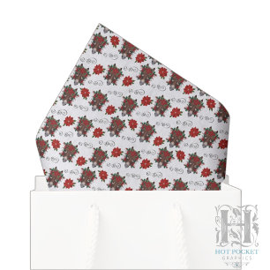 Blumen-Esel-Weihnachts-Seidenpapier Seidenpapier