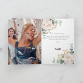 Blumen Eukalyptusgrün Foto Geburtstag Dankeskarte (Innenseite)