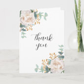 Blumen Eukalyptusgrün Foto Geburtstag Dankeskarte (Vorderseite)