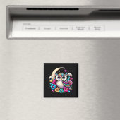 Blumen-Eule und Mond Magnet (In Situ (Geschirrspüler))