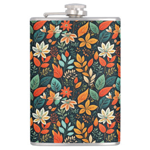 Blumen Exotische Blumen Muster Flachmann