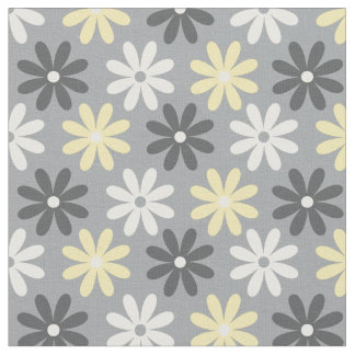Blumen Fabric Group Gelber und Graues Pattern Stoff