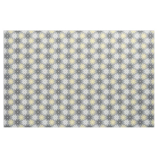Blumen Fabric Group Gelber und Graues Pattern Stoff (Fat Quarter (45,7 x 55,9 cm))