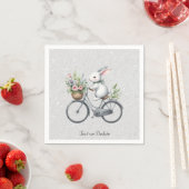Blumen-Fahrrad-Hasen-Servietten Serviette (Beispiel)