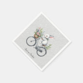 Blumen-Fahrrad-Hasen-Servietten Serviette (Ecke)