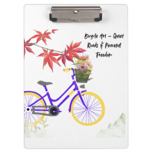 Blumen-Fahrrad-Motivationsdesign Klemmbrett