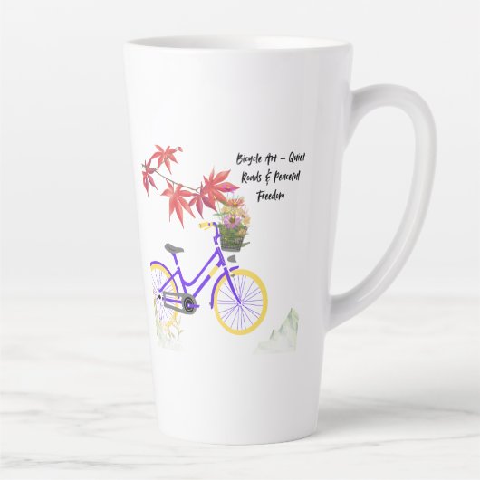 Blumen-Fahrrad-Motivationsdesign Milchtasse (Rechts)