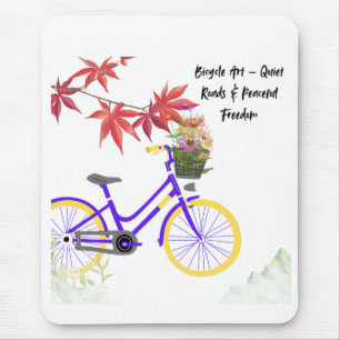 Blumen-Fahrrad-Motivationsdesign Mousepad