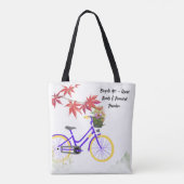 Blumen-Fahrrad-Motivationsdesign Tasche (Rückseite)