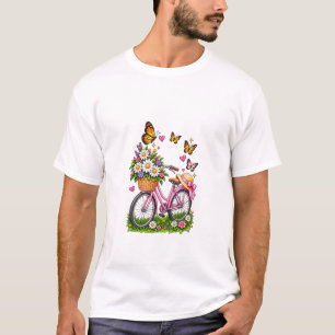 Blumen Fahrrad Schmetterling T-Shirt
