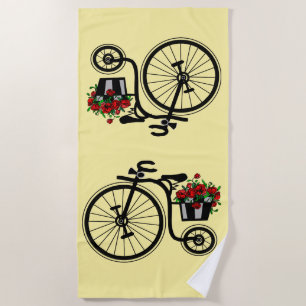 Blumen Fahrrad Strandtuch - Ihre Farbe