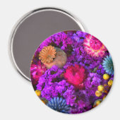 Blumen fallen lila-blaurosa Goldblume Magnet (Vorderseite/Rückseite)