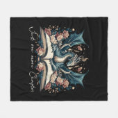 Blumen-Fantasie-Buch-Drache-Fleece-Decke Fleecedecke (Vorderseite (Horizontal))
