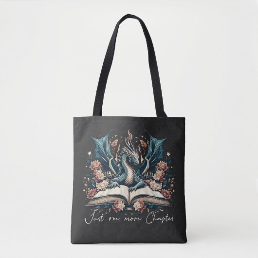 Blumen-Fantasie-Buch-Drache-Tragetasche Tasche (Vorderseite)