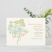 Blumen-Fantasie-Einladung Einladung (Stehend Vorderseite)