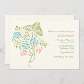 Blumen-Fantasie-Einladung Einladung (Vorne/Hinten)