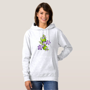 Blumen-Fantasie Flieder-Blumen Grüne Formen Frakta Hoodie