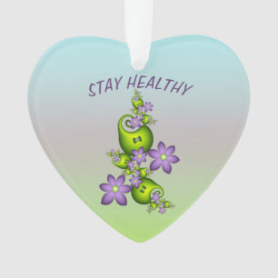 Blumen-Fantasie Flieder-Blumen Grüne Formen Frakta Ornament