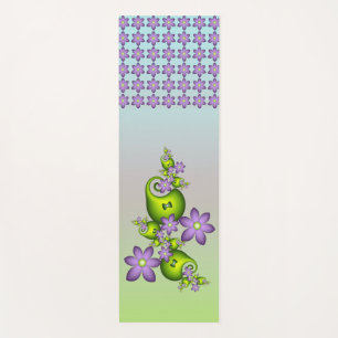 Blumen-Fantasie Flieder-Blumen Grüne Formen Frakta Yogamatte