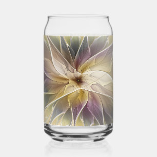 Blumen-Fantasie Gold Aubergine Abstrakte Fraktal-K Dosenglas