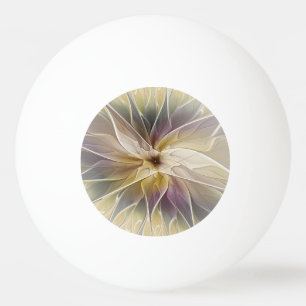 Blumen-Fantasie Gold Aubergine Abstrakte Fraktal-K Tischtennisball