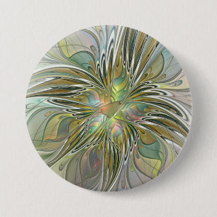 Blumen-Fantasie Moderne Fraktal-Kunst-Blume mit Go Button