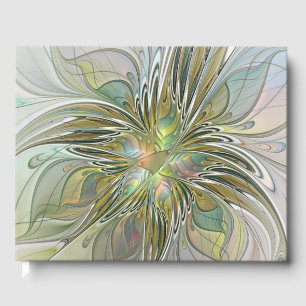 Blumen-Fantasie Moderne Fraktal-Kunst-Blume mit Go Gästebuch