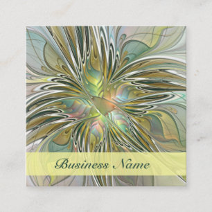 Blumen-Fantasie Moderne Fraktal-Kunst-Blume mit Go Quadratische Visitenkarte