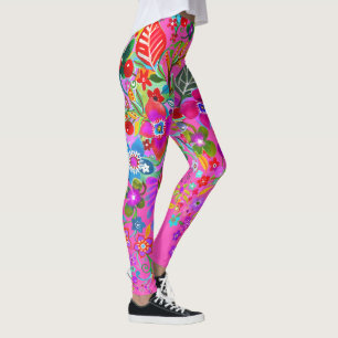 Blumen Fantasy Hot Pink Leggings