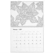 Blumen färben Ihre eigene personalisierte Farbe Kalender (Feb 2027)