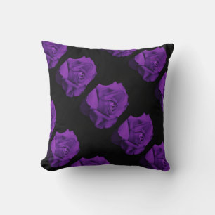 Blumen farbenfrohes Design Rosen lila geometrisch Kissen