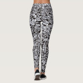 Blumen-Feld-Schwarzweiss-Leggings Leggings (Rückseite)