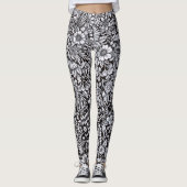 Blumen-Feld-Schwarzweiss-Leggings Leggings (Vorderseite)
