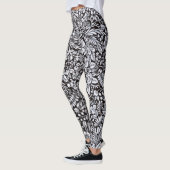 Blumen-Feld-Schwarzweiss-Leggings Leggings (Links)