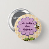 Blumen-Flecken-Knopf Button (Vorne & Hinten)