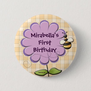 Blumen-Flecken-Knopf Button