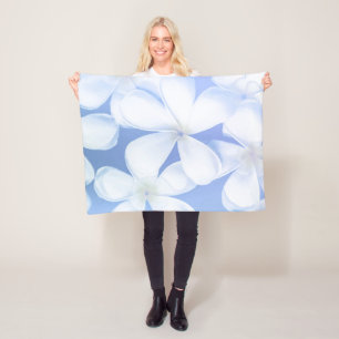 Blumen  Fleece-Decke des eleganten weißen Singrü Fleecedecke