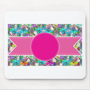 Blumen florale Ranken farbenfroh chic elegant Brau Mousepad