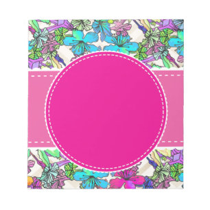 Blumen florale Ranken farbenfroh chic elegant Brau Notizblock