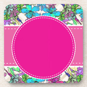 Blumen florale Ranken farbenfroh chic elegant Brau Untersetzer