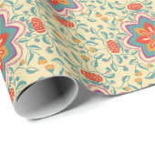 Blumen-Folk-Muster-Geschenkpapier Geschenkpapier (Rolleneckpunkt)