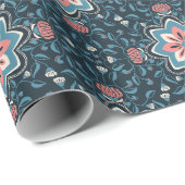 Blumen-Folk-Muster-Geschenkpapier Geschenkpapier (Rolleneckpunkt)