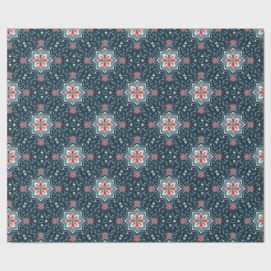 Blumen-Folk-Muster-Geschenkpapier Geschenkpapier (Saum)