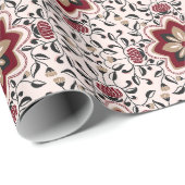 Blumen-Folk-Muster-Geschenkpapier Geschenkpapier (Rolleneckpunkt)