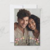 Blumen-Foto-Hochzeit Dankeskarte (Vorderseite)